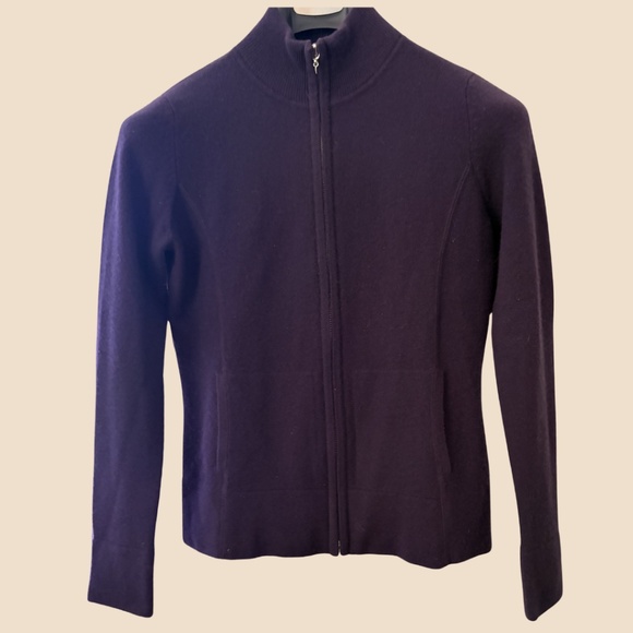 AV Cashmere Sweaters - ⭐️ AV Cashmere Purple Zip-Up Turtleneck Sweater - Size S